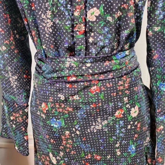 Marissa Webb Silk Floral Scarlet Print Dress sz L - Picture 6 of 15